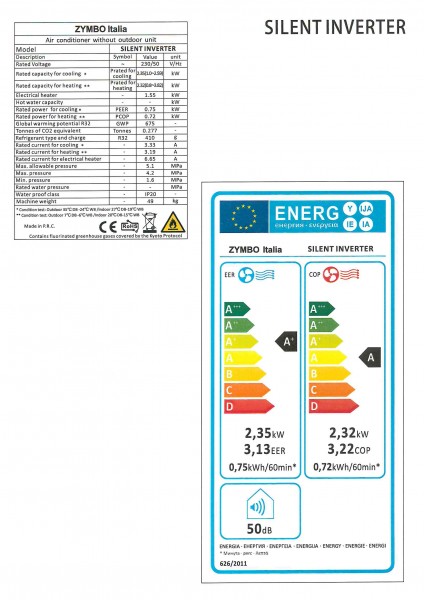 Klimagerät ohne Außengerät Zymbo Silent Inverter