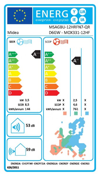 Midea Splitklimagerät AGIDU / AGODU, 3,5 KW, R290