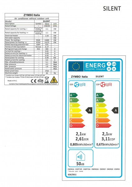 Klimagerät ohne Außengerät Zymbo Silent